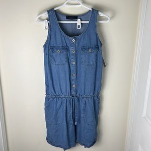 LiquidX Blue Denim Jeans Romper Overalls Size Small